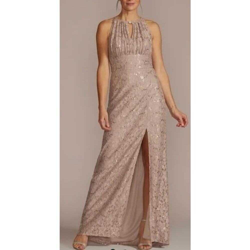 Mother of the bride/groom Oleg Cassini Sequin Dress Champagne/Blush.